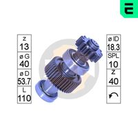 ERA ZN1555 - Engranaje de rueda libre, arrancador