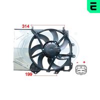 ERA 352043 - Potencia nominal [W]: 90-100<br>Restricción de fabricante: VALEO<br>Diámetro [mm]: 355<br>Material: Plástico<br>Calefacción / Refrigeración: Ventilador simple<br>Artículo complementario / información complementaria 2: con bastidor radiador (armazón)<br>Versión: Sin regulador<br>Versión: 2 Velocidades<br>