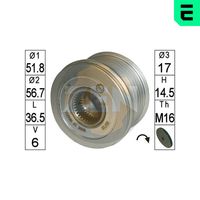 ERA ZN5646 - Variante de equipamiento: ALP<br>para OE N°: 31288893<br>poleas - Ø [mm]: 51,3<br>Altura 1 [mm]: 22,7<br>Altura 2 [mm]: 40,5<br>Peso [kg]: 0,5<br>