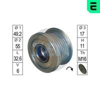 ERA ZN5493 - Número de nervaduras: 6<br>Diámetro [mm]: 49,4<br>Diámetro interior [mm]: 17<br>Ancho [mm]: 34,6<br>