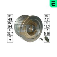 ERA ZN5633 - Número de nervaduras: 7<br>Diámetro [mm]: 49<br>Diámetro interior [mm]: 17<br>Ancho [mm]: 34,4<br>