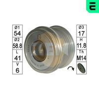 ERA ZN5657 - N.º de chasis (VIN) desde: EH000001<br>Diámetro exterior [mm]: 55<br>Altura de construcción [mm]: 42<br>Diámetro interior [mm]: 17<br>Número de canales: 6<br>