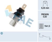 FAE 11270 - Presión [bar]: 0,5<br>Medida de rosca: M16 x 1,5<br>Número de enchufes de contacto: 1<br>Nº de información técnica: circuit N.C.<br>