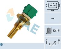 FAE 33400 - Número de enchufes de contacto: 2<br>Medida de rosca: M 12x1,5<br>Color de conector: verde<br>