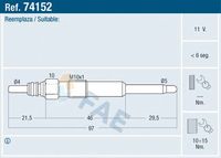 FAE 74152 - Bujía de precalentamiento