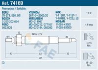 FAE 74169 - Bujía de precalentamiento