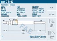 FAE 74167 - Bujía de precalentamiento