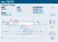 FAE 74174 - Bujía de precalentamiento