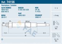 FAE 74156 - Bujía de precalentamiento