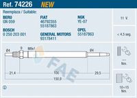 FAE 74226 - Bujía de precalentamiento