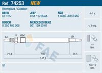 FAE 74253 - Bujía de precalentamiento