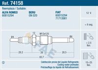 FAE 74158 - Bujía calentamiento, calentador eléctrico