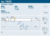 FAE 74181 - Bujía de precalentamiento