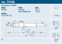 FAE 74194 - Bujía de precalentamiento