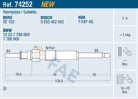 FAE 74252 - Bujía de precalentamiento