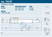 FAE 74147 - Bujía de precalentamiento