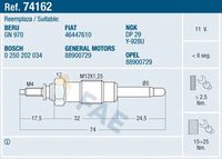 FAE 74162 - Bujía de precalentamiento