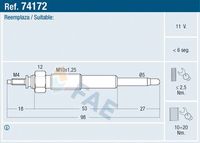 FAE 74172 - Código de motor: DG<br>Tensión [V]: 12<br>Técnica conexión: M4<br>Longitud [mm]: 97<br>Medida de rosca: M10X1,25<br>Parámetro: Twin Coil<br>Ancho de llave: 12<br>Profundidad de montaje [mm]: 28<br>