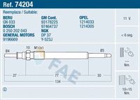 FAE 74204 - Bujía de precalentamiento