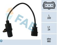 FAE 79049 - Resistencia [Ohm]: 870<br>Color: negro<br>Longitud de cable [mm]: 130<br>Número de enchufes de contacto: 3<br>Profundidad de montaje [mm]: 24<br>Peso [kg]: 0,068<br>Tipo de servicio: eléctrico<br>Juego alternativo de reparación: 550065<br>