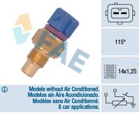 FAE 34435 - Sensor, temperatura del refrigerante