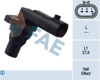 FAE 79172 - Resistencia [Ohm]: 850<br>Tipo de sensor: Hall<br>Número de enchufes de contacto: 3<br>Profundidad de montaje [mm]: 28<br>Artículo complementario / información complementaria 2: con junta tórica<br>Peso [kg]: 0,022<br>Tensión nominal [V]: 12<br>Diám. carcasa [mm]: 20,7<br>