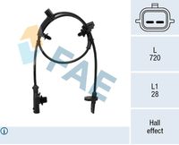 FAE 78546 - Sensor, revoluciones de la rueda