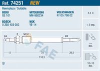 FAE 74251 - Bujía de precalentamiento