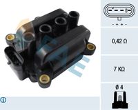 FAE 80287 - Número de enchufes de contacto: 4<br>Bobina de encendido: Bobina de encendido bloque<br>Artículo complementario / información complementaria 2: sin conector<br>