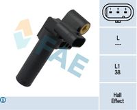 FAE 79377 - Tipo de sensor: Hall<br>Número de enchufes de contacto: 3<br>Profundidad de montaje [mm]: 38,5<br>Forma del enchufe: oval<br>Rosca empalme: M6x1<br>Juego alternativo de reparación: 550643<br>Tensión nominal [V]: 12<br>