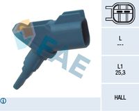 FAE 78011 - Lado de montaje: Eje trasero izquierda<br>Lado de montaje: Eje trasero, derecha<br>Número de enchufes de contacto: 2<br>Profundidad de montaje [mm]: 14<br>Peso [kg]: 0,008<br>Juego alternativo de reparación: 560053<br>Resistencia [MOhm]: 1,2<br>