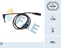 FAE 78084 - Lado de montaje: Eje trasero izquierda<br>Lado de montaje: Eje trasero, derecha<br>Longitud de cable [mm]: 1010<br>Número de enchufes de contacto: 2<br>Profundidad de montaje [mm]: 38<br>Resistencia [kOhm]: 480<br>