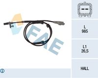 FAE 78118 - Número de enchufes de contacto: 2<br>Longitud de cable [mm]: 660<br>Tipo de sensor: Hall<br>Lado de montaje: Eje delantero<br>corresponde al color de la pieza original: gris<br>