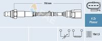 FAE 77910 - Sonda lambda: Sonda de regulación<br>Lado de montaje: delante del catalizador<br>Longitud [mm]: 800<br>Número de enchufes de contacto: 6<br>Color de conector: negro<br>