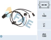 FAE 78209 - año construcción desde: 01/1999<br>Longitud de cable [mm]: 1025<br>Tipo de sensor: inductivo<br>Lado de montaje: Eje delantero<br>Número de enchufes de contacto: 2<br>