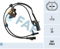 FAE 78389 - Lado de montaje: Eje delantero, derecha<br>Longitud total [mm]: 1091<br>Número de enchufes de contacto: 2<br>