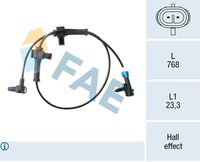 FAE 78653 - Sensor, revoluciones de la rueda