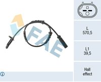 FAE 78617 - Lado de montaje: Eje delantero<br>año construcción desde: 07/2018<br>Cantidad: 2<br>Tipo de sensor: Sensor activo<br>Cantidad de polos ocupados: 2<br>Longitud de cable [mm]: 690<br>