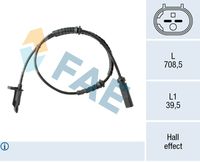 FAE 78626 - Lado de montaje: Eje delantero<br>Equipamiento de vehículo: para vehículos con auxiliar de aparcamiento<br>Número de enchufes de contacto: 2<br>Longitud [mm]: 678<br>Tipo de sensor: Hall<br>