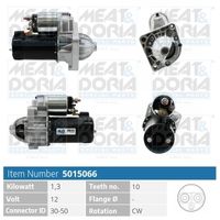 MEAT & DORIA 5015066 - Potencia nominal [kW]: 1,3<br>Tensión [V]: 12<br>Diámetro de brida [mm]: 63,5<br>Número de dientes: 9<br>Sentido de giro: Sentido de giro a la derecha (horario)<br>Pinza: M8<br>Pinza: Pin "50" M6<br>Cantidad de agujeros de fijación: 3<br>Cant. taladros roscados: 3<br>peso neto [kg]: 2,8<br>