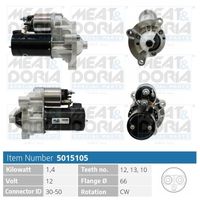 MEAT & DORIA 5015105 - Tensión [V]: 12<br>Potencia nominal [kW]: 1,7<br>ID del modelo de conector: 30-50<br>Número de dientes: 11<br>Número de dientes: 13<br>Cantidad de agujeros de fijación: 3<br>Sentido de giro: Sentido de giro a la derecha (horario)<br>