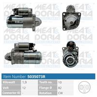 MEAT & DORIA 5035073R - Tensión [V]: 12<br>Potencia nominal [kW]: 1,9<br>Diámetro de brida [mm]: 82<br>ID del modelo de conector: 30-50<br>Número de dientes: 10<br>Cantidad de agujeros de fijación: 2<br>Sentido de giro: Sentido de giro a la derecha (horario)<br>