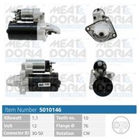 MEAT & DORIA 5010146 - Código de motor: Q4BA<br>Tensión [V]: 12<br>Potencia nominal [kW]: 2,2<br>Número de dientes: 11<br>