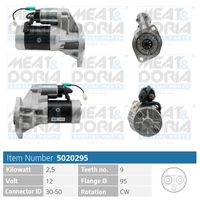 MEAT & DORIA 5020295 - Tensión [V]: 12<br>Potencia nominal [kW]: 2,7<br>Diámetro de brida [mm]: 96<br>ID del modelo de conector: 30-50<br>Número de dientes: 9<br>Cantidad de agujeros de fijación: 2<br>Sentido de giro: Sentido de giro a la derecha (horario)<br>