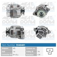 MEAT & DORIA 5540481 - Alternador