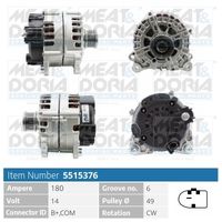 LUCAS LRA03396 - Tensión [V]: 12<br>Corriente de carga alternador [A]: 180<br>Número de nervaduras: 6<br>