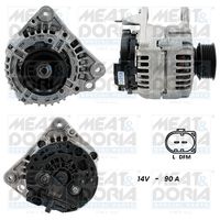 MEAT & DORIA 5510031 - Tensión [V]: 14<br>Corriente de carga alternador [A]: 140<br>ID del modelo de conector: B+,L,DFM<br>Cantidad de agujeros de fijación: 2<br>Número de canales: 5<br>Poleas: con polea de rueda libre<br>poleas - Ø [mm]: 56<br>Sentido de giro: Sentido de giro a la derecha (horario)<br>