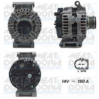 MEAT & DORIA 5510062 - Tensión [V]: 14<br>Corriente de carga alternador [A]: 150<br>Poleas: con polea de rueda libre<br>Sentido de giro: Sentido de giro a la derecha (horario)<br>Diámetro de orificio [mm]: 11<br>Distancia de los taladros de sujeción [mm]: 74<br>Diám. de puntos de sujeción [mm]: 87,5<br>Distancia de polea a alternador [mm]: 43<br>Número de nervaduras: 6<br>poleas - Ø [mm]: 59<br>Modelo de alternador: Multifunción<br>h embalaje [cm]: 20,50<br>Ancho de embalaje [cm]: 23,00<br>long. de embalaje [cm]: 30,5<br>Peso neto [g]: 6900<br>