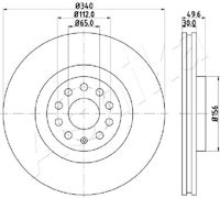 A.B.S. 18194 - Lado de montaje: Eje trasero<br>Número de PR: 2EA<br>Diámetro exterior [mm]: 310<br>Espesor de disco de frenos [mm]: 22<br>Altura [mm]: 48,4<br>Llanta, nº de taladros: 5<br>Tipo de disco de frenos: ventilado<br>corona de agujeros - Ø [mm]: 112<br>Superficie: revestido<br>Diamétro cubo[mm]: 150<br>Peso [kg]: 6,8<br>