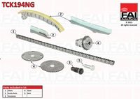 FAI AutoParts TCK194NG - Código de motor: F1CE0481D (F30DT)<br>Lado de montaje: arriba<br>Norma de emisiones: Euro 5<br>Artículo complementario/Información complementaria: con ruedas dentadas<br>Artículo complementario/Información complementaria: sin juntas<br>Número de eslabones: 120<br>Modelo cadena: Símplex<br>Modelo cadena: Cadena de pasadores<br>